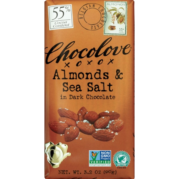 Chocolove Chocolove Almonds & Sea Salt Dark Chocolate Bar 3.2 oz. Bars, PK144 155 - main